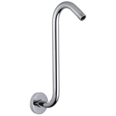 Voolan 30cm Duschkopf Verlängerungsarm mit Flansch, S-förmig, Edelstahl, Chrom