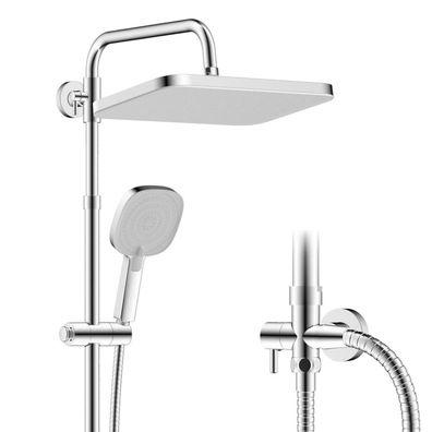 Hibbent Selbstreinigendes Duschsystem mit Edelstahl-Duschstange und 30x20cm