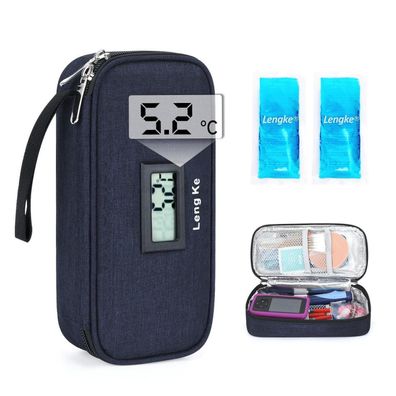 Youshares Insulin Kühltasche mit Temperaturanzeige und 2 Kühlakkus für Reisen