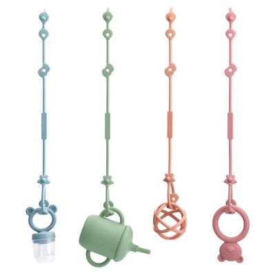 CLDY Baby Spielzeug Schnullerkette Silikon, BPA-frei, 4er Set, für Kinderwagen