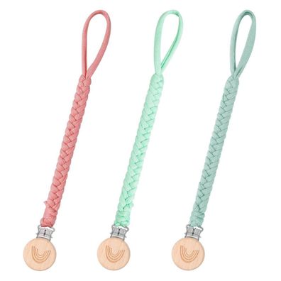CLDY Baby Schnullerkette Clip aus Baumwolle, Schnullerband für Kinderwagen
