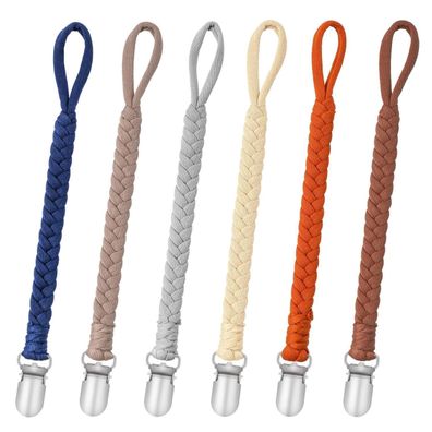 CLDY 6er Set Schnullerketten für Babys - Unisex Leinen & Baumwolle, ideal als