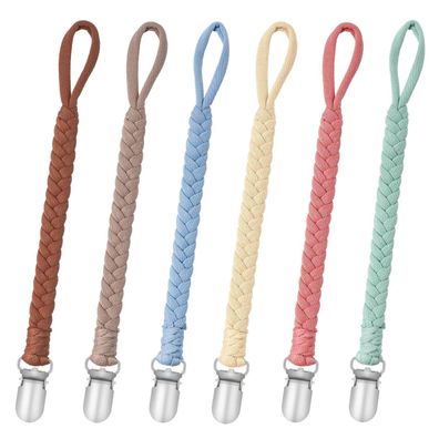 CLDY 6er Set Baby Schnullerketten aus Leinen und Baumwolle, Unisex Designs für