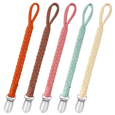 CLDY 5er Set Baby Schnullerketten aus Leinen und Baumwolle, Unisex, für Jungen