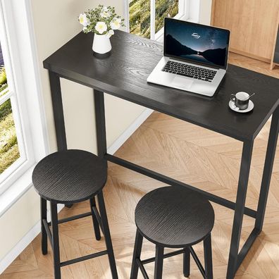 HOOBRO Barhocker 2er Set, hohe Küchenstühle mit 2 Fußstützenhöhen und