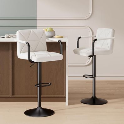 Hawthyhome Barhocker 2er Set mit Lehne & Armlehnen, höhenverstellbar, drehbar