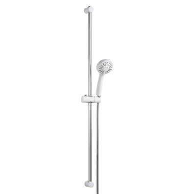 OFFO Duschset Edelstahl 100 cm - Duschstange mit rundem Brausekopf, 3