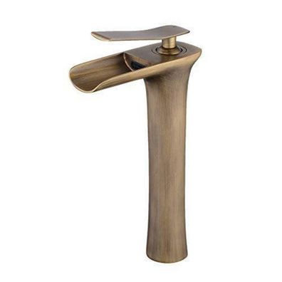 Beelee Wasserfall Waschtischarmatur, antik Bronze Messing, Einhebelmischer, Tall