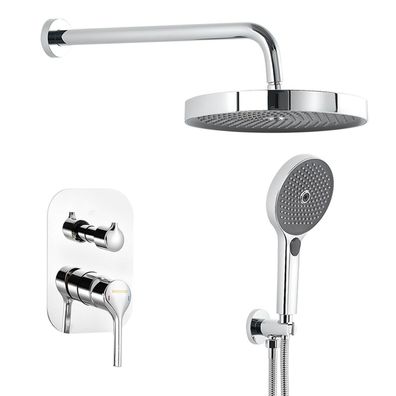Ronvie Unterputz Duscharmatur Set mit 10 Zoll Regendusche und Handbrause, Chrom