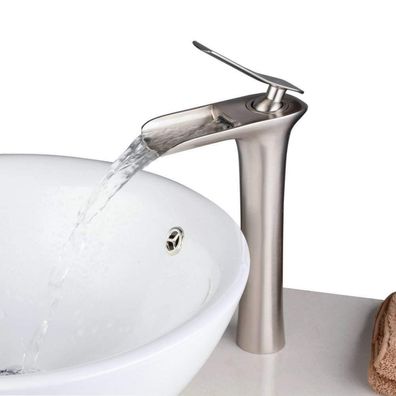 Beelee Wasserfall Wasserhahn für Badezimmer, Einhandmischer Waschtischarmatur