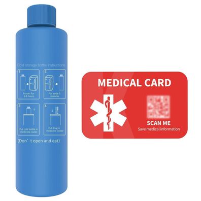 1-WHEAT Biogel Eisbeutel für Insulin-Kühltasche, blau, für 60H Kühlung unterwegs