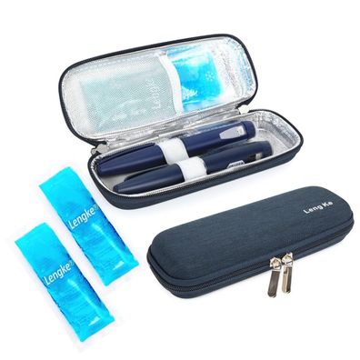 Youshares Insulin Kühltasche Navy blau | TSA Pen Tasche mit 2 Kühlakkus für
