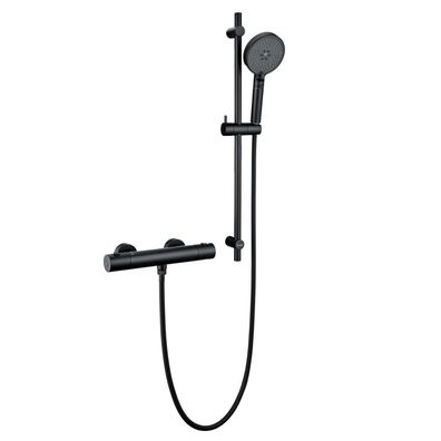 Detbom Duschsystem mit Thermostat, 70cm Edelstahl Brausestange, Handbrause mit