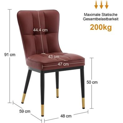 Bekrvio Esszimmerstühle 4er Set, 200kg belastbar, 8cm dicke Sitzfläche