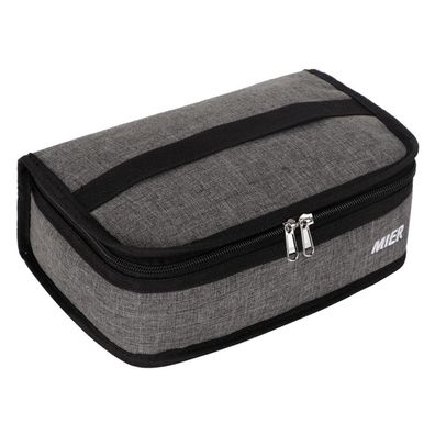 MIER Isolierte Lunch Bag Kühltasche für Damen und Herren, Grau, 24x15x8cm