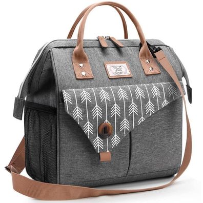 Lekesky Kühltasche Damen, Isolierte Lunchtasche für Frauen, 15L, Grau, mit