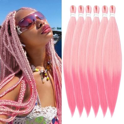 YDDM Vorgestrecktes Flechthaar 20 Zoll, 6er Pack, Yaki Textur, für Box Braids