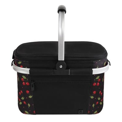 Allcamp Faltbare Isolierte Kühltasche L Kirschmuster - Thermo Einkaufskorb mit