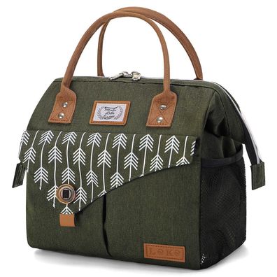 Lekesky Isolierte Lunchtasche für Damen, 11L, Grün - Stilvoll und Auslaufsicher