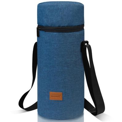 Aosbos Große Kühltasche für 1,5L Weinflasche, Navy Blau, mit Schultergurt für