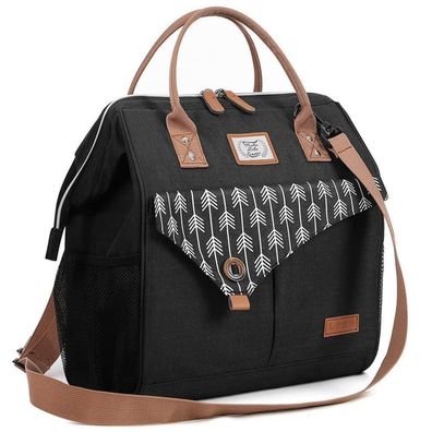 Lekesky Kühltasche Damen, Isolierte Lunchtasche für Frauen, 15L, Schwarz, mit