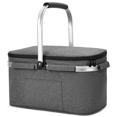 Allcamp Faltbare Isolierte Kühltasche, Großer Einkaufskorb mit Deckel und 2