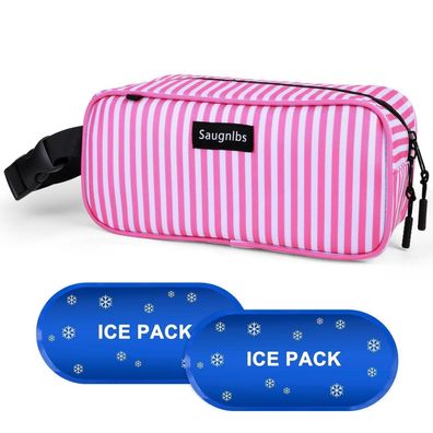 Saugnlbs Mini Kühltasche mit integrierten Kühlakkus, Isolierte Lunch-Tasche für