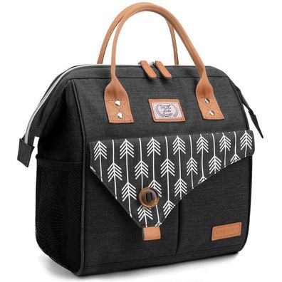 Lekesky Kühltasche 11L Schwarz - Isolierte Lunchtasche für Damen, auslaufsicher