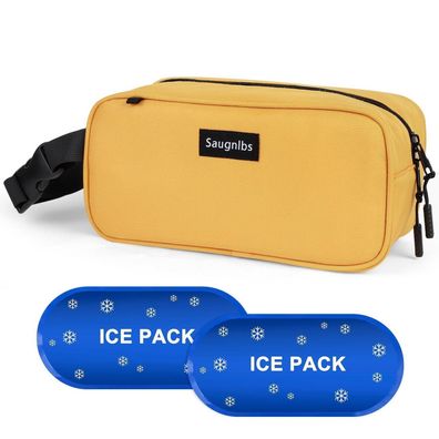 Saugnlbs Mini Kühltasche mit integrierten Kühlakkus, Isolierte Lunch-Tasche für