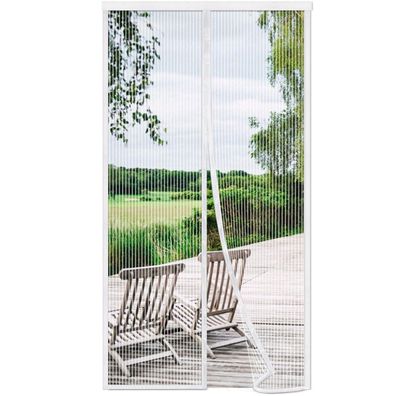 Risareyi Magnet Fliegengitter Tür 195x245cm Weiß - Insektenschutz Balkontür
