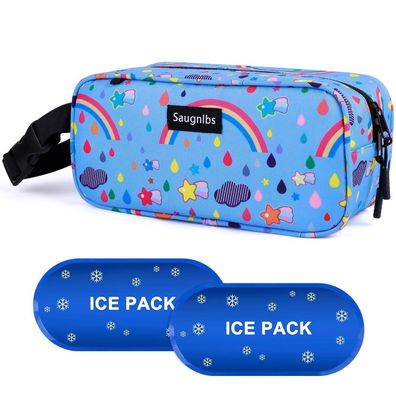 Saugnlbs Mini Kühltasche mit integrierten Kühlakkus, Isolierte Lunch-Tasche für