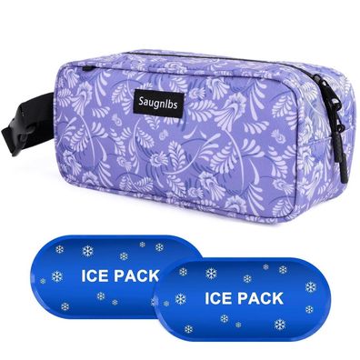 Saugnlbs Mini Kühltasche mit integrierten Kühlakkus, Isolierte Lunch-Tasche für