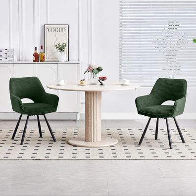 6er Set Esszimmerstühle drehbar mit Armlehne, 360° drehbar, moderner