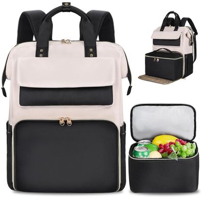 Bertasche Damen Laptop Rucksack 17,3 Zoll mit isolierter Kühltasche, 2-in-1