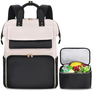 Bertasche Damen Laptop Rucksack 15,6 Zoll mit isolierter Kühltasche, 2-in-1