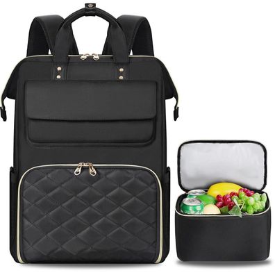 Bertasche Damen Laptop Rucksack 17,3 Zoll mit isolierter Kühltasche, 2-in-1