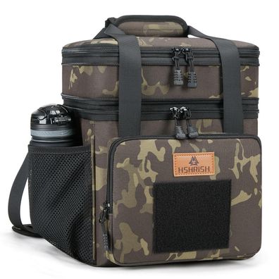 Hshrish Taktische Lunchtasche, doppellagige isolierte Kühltasche 15L Schwarz