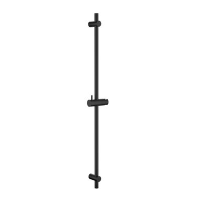 DETBOM Edelstahl Duschstange 90cm Schwarz Matt, verstellbare Wandbefestigung