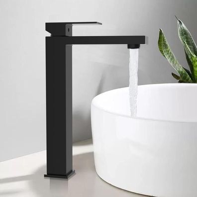 BuntHaus Waschtischarmatur Schwarz Matt, Hoher Wasserhahn für