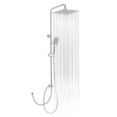 OFFO Duschset Eckig 30x30cm Chrom mit Regendusche und Handbrause