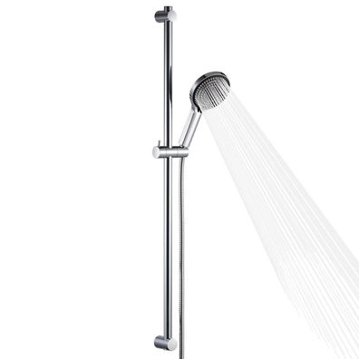 OFFO Duschstange 100cm mit Brausekopf und 1,6m Schlauch, verstellbar, Chrom