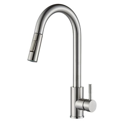 Junsottor Ausziehbarer Küchenwasserhahn Edelstahl mit Brause, 360° schwenkbar