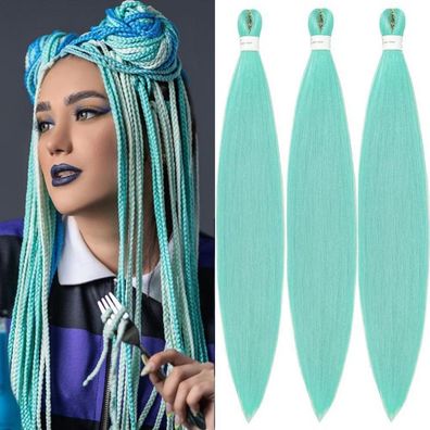 YDDM Vorgestrecktes Braiding Hair Extensions 32 Zoll, 3er Pack, Mint