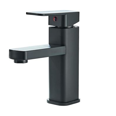 Junsottor Waschtischarmatur Eckig Schwarz mit Pop-Up Ablaufgarnitur, 170mm