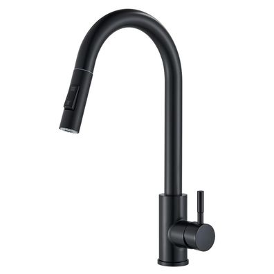 Junsottor Hochdruck Spültischarmatur Ausziehbar Edelstahl Schwarz 2-in-1 Brause
