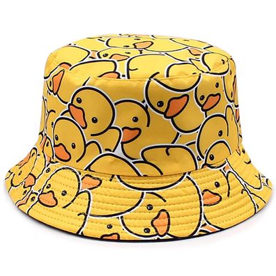 Malaxlx Damen Fischerhut mit Gummi-Enten-Design, faltbar, Sonnenschutz für