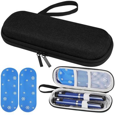 Fefod Insulin Kühltasche mit 2 Kühlakkus, kleine Isoliertasche für Insulin Pen