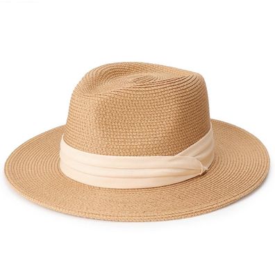 Dreshow Damen Panama Hut mit breiter Krempe, rollbar, UV-Schutz UPF 50 + , Khaki