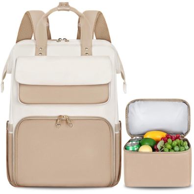 Bertasche Damen Laptop Rucksack 15,6 Zoll mit isolierter Kühltasche, 2-in-1