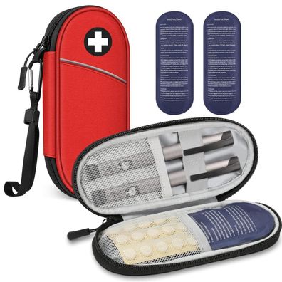 MEDMAX Insulin Kühltasche mit 2 Kühlakkus - Wasserabweisende, isolierte